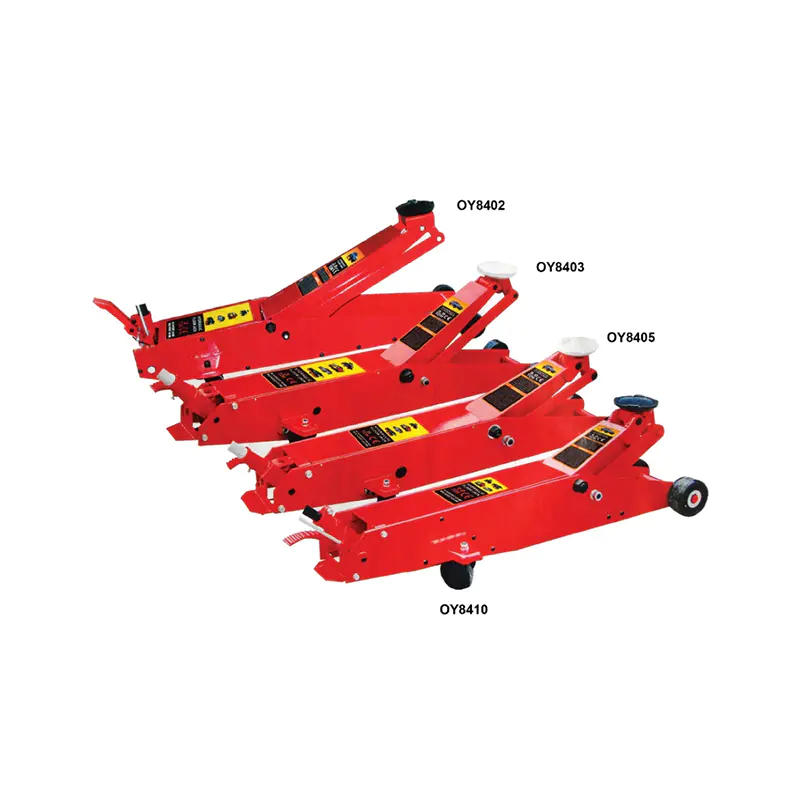 What safety features does the Hydraulic Long Floor Jack have?